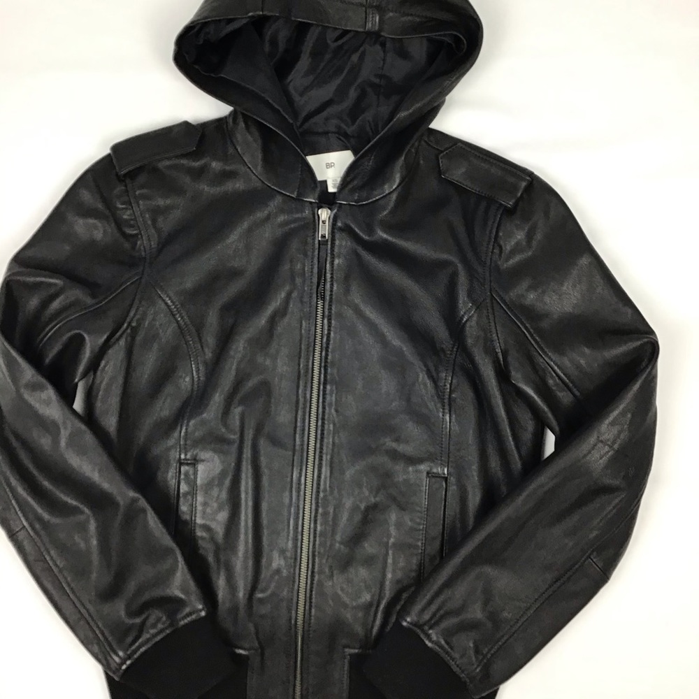 Hooded buttery leather zip up jacket - Picture 3 of 10